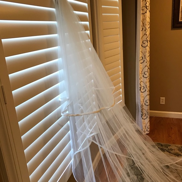 Pronovias Cathedral Length Veil #V_3355 - Picture 2 of 7